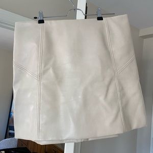 Cream suede mini skirt